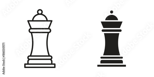 Chess queen icons. glyph icon vector on white background. Flat and line vector