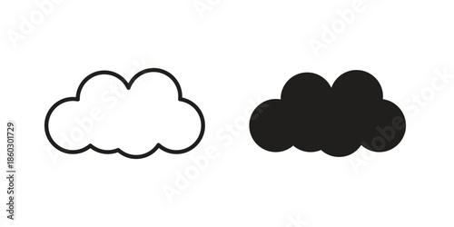 Cloud icons. glyph icon vector on white background. Flat and line vector