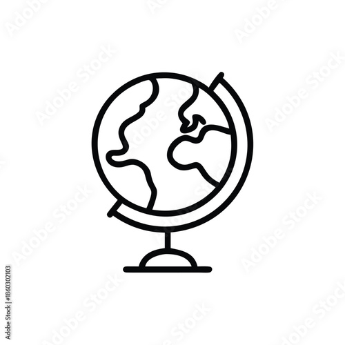 Minimal Icon Globe On Stand Geography