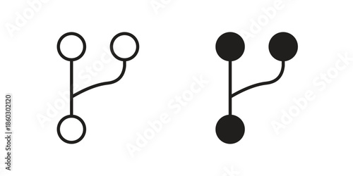 Code branch icons. glyph icon vector on white background. Flat and line vector