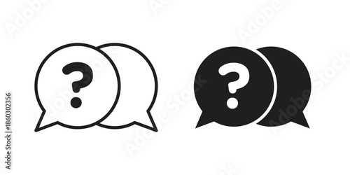 Comment question icons. glyph icon vector on white background. Flat and line vector