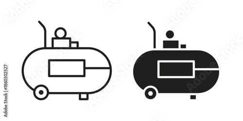 Compressor icons. glyph icon vector on white background. Flat and line vector