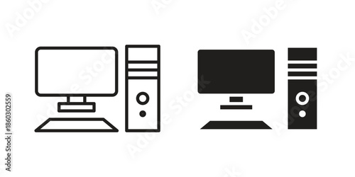 Computer icons. glyph icon vector on white background. Flat and line vector