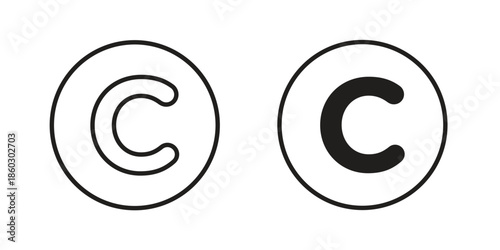 Copyright icons. glyph icon vector on white background. Flat and line vector