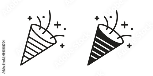 Confetti icons. glyph icon vector on white background. Flat and line vector