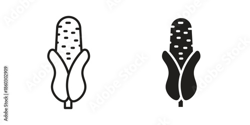 Corn icons. glyph icon vector on white background. Flat and line vector