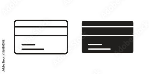 Credit card icons. glyph icon vector on white background. Flat and line vector