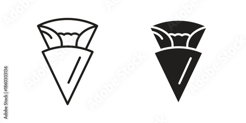 Crepe icons. glyph icon vector on white background. Flat and line vector