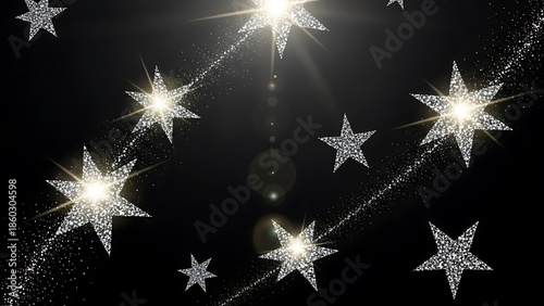 Sparkling stars shining brightly in a magical night sky