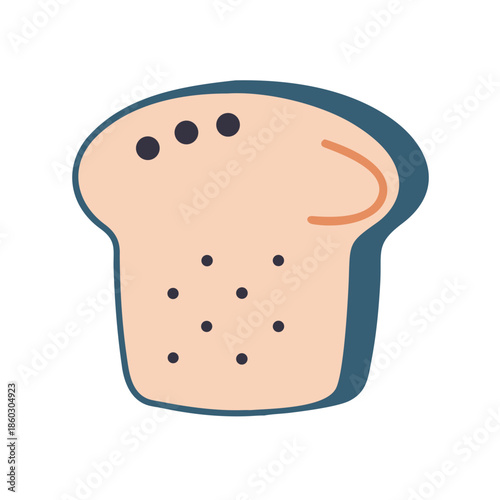 Icon of a slice of bread with a modern design on a white background