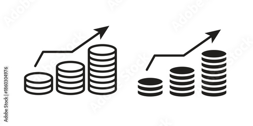 Earning icons. glyph icon vector on white background. Flat and line vector