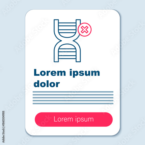 Line No GMO icon isolated on grey background. Genetically modified organism acronym. Dna food modification. Colorful outline concept. Vector