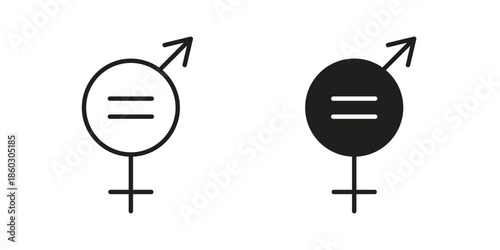 Equality icons. glyph icon vector on white background. Flat and line vector