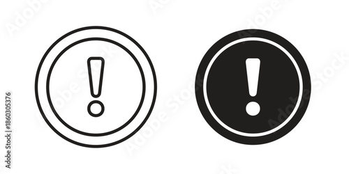 Exclamation interface icons. glyph icon vector on white background. Flat and line vector