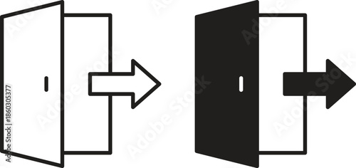 Exit icons. glyph icon vector on white background. Flat and line vector