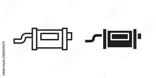 Exhaust pipe icons. glyph icon vector on white background. Flat and line vector