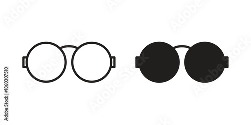 Glasses icons. glyph icon vector on white background. Flat and line vector