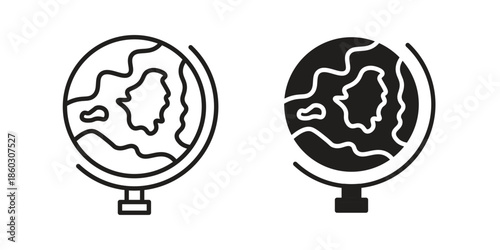Globe icons. glyph icon vector on white background. Flat and line vector
