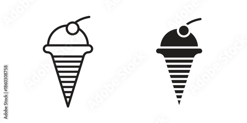 Ice cream icons. glyph icon vector on white background. Flat and line vector