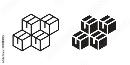 Inventory icons. glyph icon vector on white background. Flat and line vector