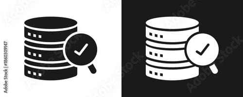 Data Integrity Icon Set Glyph In White And Black Background