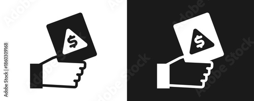 Penalty Icon Set Glyph In White And Black Background