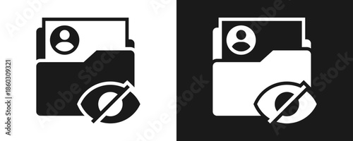 Sensitive Information Icon Set Glyph In White And Black Background