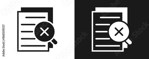 Data Infringement Icon Set Glyph In White And Black Background