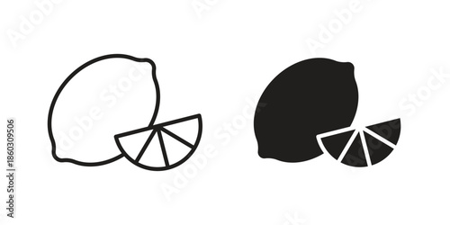 Lemon icons. glyph icon vector on white background. Flat and line vector