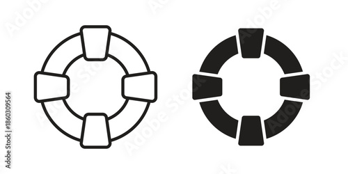 Life buoy icons. glyph icon vector on white background. Flat and line vector