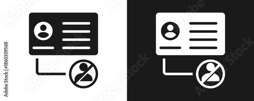 De Identification Icon Set Glyph In White And Black Background