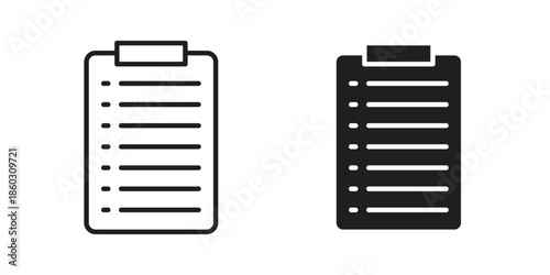 List icons. glyph icon vector on white background. Flat and line vector