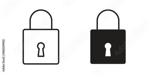 Lock icons. glyph icon vector on white background. Flat and line vector