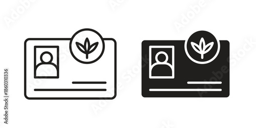Medical marijuana card icons. glyph icon vector on white background. Flat and line vector