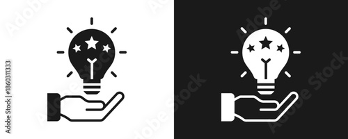 Talent Icon Set Glyph In White And Black Background