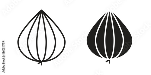 Onion icons. glyph icon vector on white background. Flat and line vector