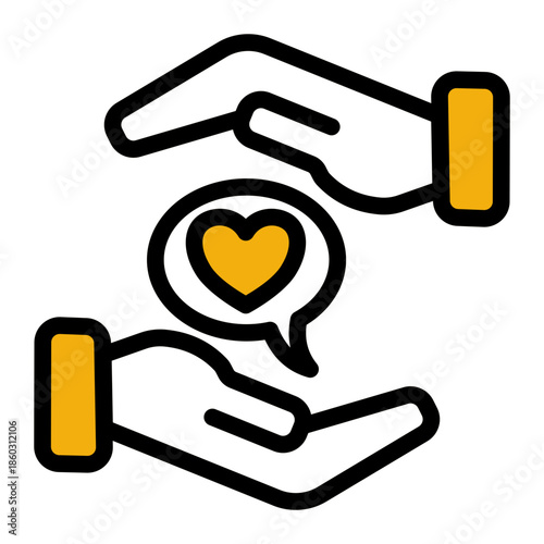 Rescue Donation Empathy Assistance Icon from Help and Support Icon Collection (Outline Color Lineal style)