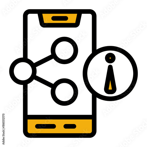 Smartphone Phone Information Sharing Icon from Help and Support Icon Collection (Outline Color Lineal style)