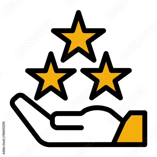 Favorite Stars Rate Evaluation Icon from Help and Support Icon Collection (Outline Color Lineal style)