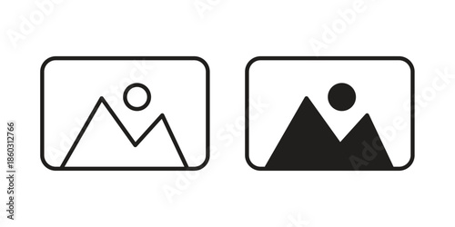 Picture icons. glyph icon vector on white background. Flat and line vector