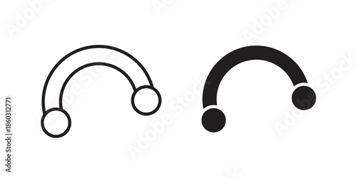 Piercing icons. glyph icon vector on white background. Flat and line vector