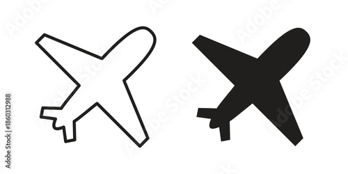 Plane icons. glyph icon vector on white background. Flat and line vector