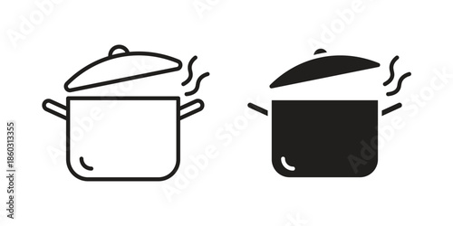 Pot icons. glyph icon vector on white background. Flat and line vector