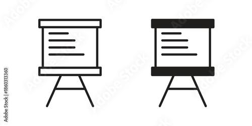 Presentation icons. glyph icon vector on white background. Flat and line vector