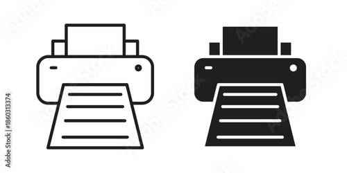 Print icons. glyph icon vector on white background. Flat and line vector