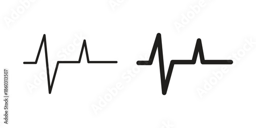 Pulse icons. glyph icon vector on white background. Flat and line vector