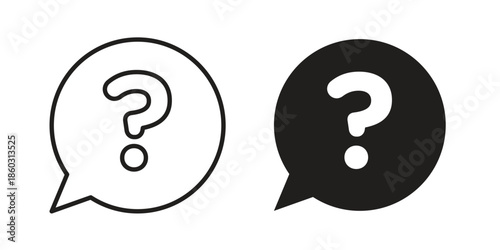 Question icons. glyph icon vector on white background. Flat and line vector