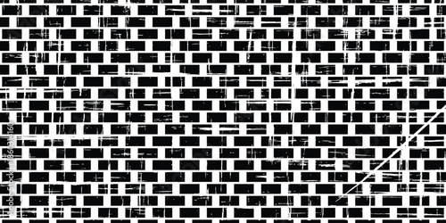 design Black and white brick wall. monochrome brick wall with vintage grunge texture. design background art