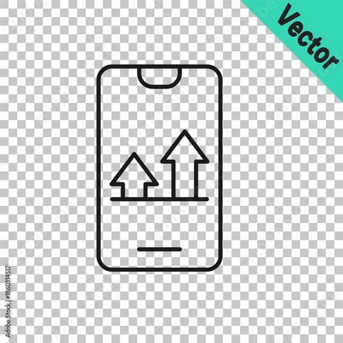 Black line Online sports betting icon isolated on transparent background. Sport bet bookmaker. Betting online make money. Vector