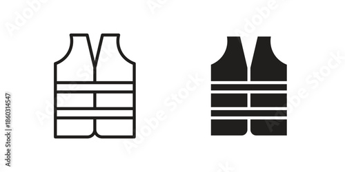 Safety vest icons. glyph icon vector on white background. Flat and line vector